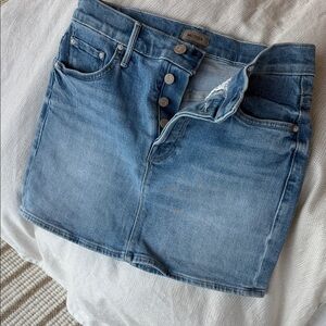 MOTHER Light Blue Denim Mini Skirt with Button Fly size 25 never worn !